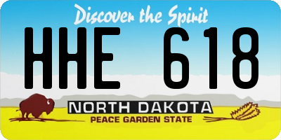 ND license plate HHE618