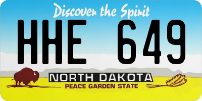 ND license plate HHE649
