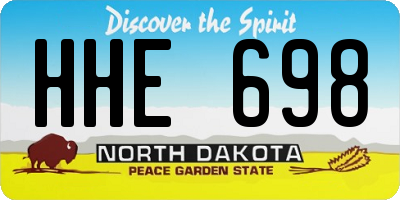ND license plate HHE698