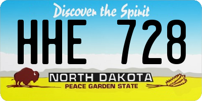 ND license plate HHE728