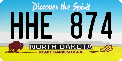 ND license plate HHE874