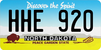 ND license plate HHE920