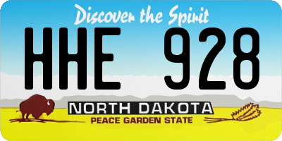 ND license plate HHE928