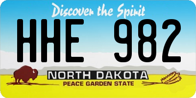 ND license plate HHE982