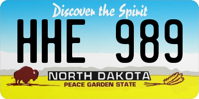 ND license plate HHE989