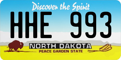 ND license plate HHE993