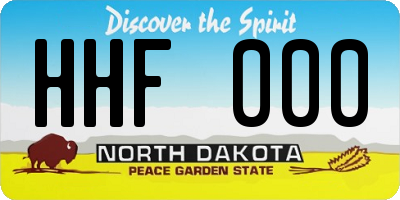 ND license plate HHF000