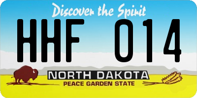 ND license plate HHF014