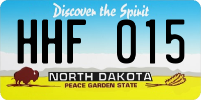 ND license plate HHF015