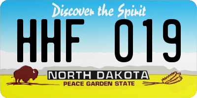 ND license plate HHF019