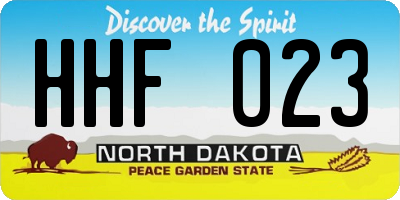 ND license plate HHF023