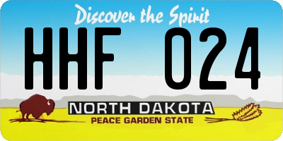 ND license plate HHF024