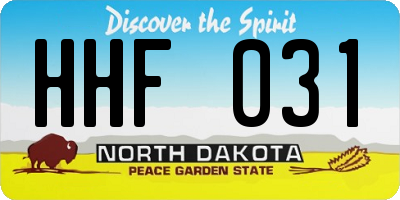 ND license plate HHF031