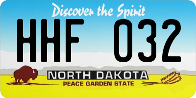 ND license plate HHF032