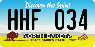 ND license plate HHF034