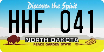 ND license plate HHF041