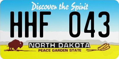 ND license plate HHF043