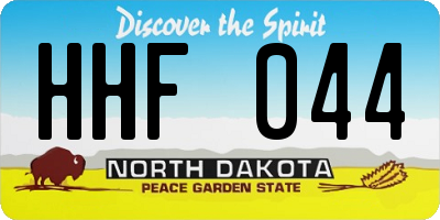 ND license plate HHF044