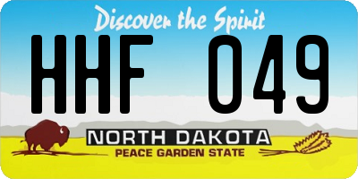 ND license plate HHF049