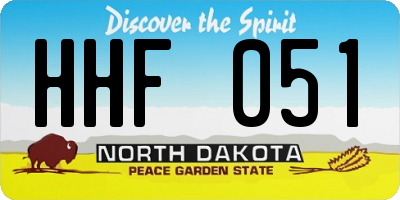 ND license plate HHF051