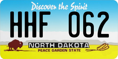 ND license plate HHF062