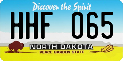 ND license plate HHF065