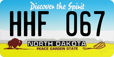 ND license plate HHF067