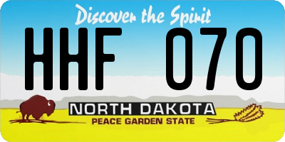 ND license plate HHF070
