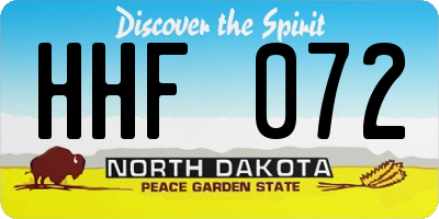 ND license plate HHF072