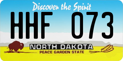 ND license plate HHF073