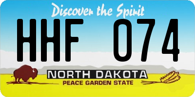 ND license plate HHF074
