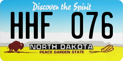 ND license plate HHF076