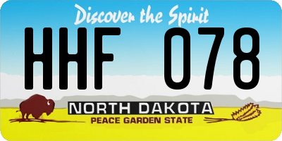 ND license plate HHF078