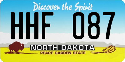 ND license plate HHF087