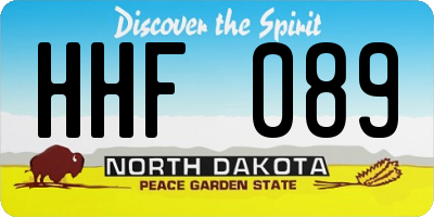 ND license plate HHF089
