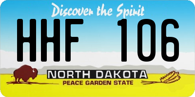 ND license plate HHF106