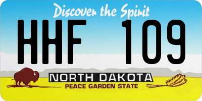 ND license plate HHF109