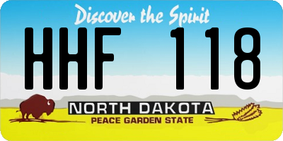 ND license plate HHF118