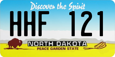 ND license plate HHF121
