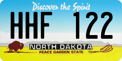 ND license plate HHF122