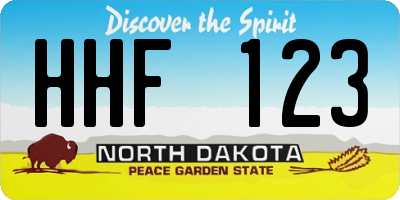 ND license plate HHF123