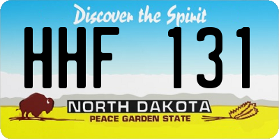 ND license plate HHF131
