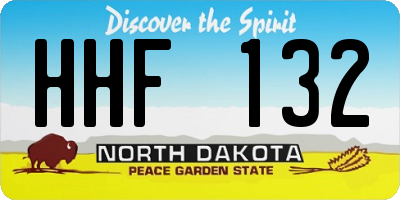 ND license plate HHF132