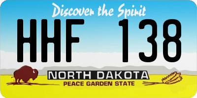 ND license plate HHF138