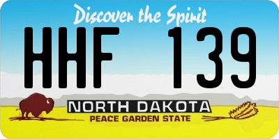 ND license plate HHF139