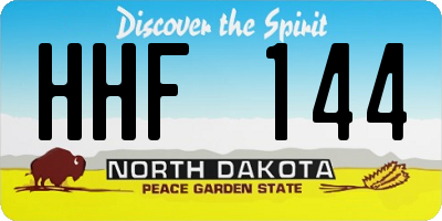 ND license plate HHF144