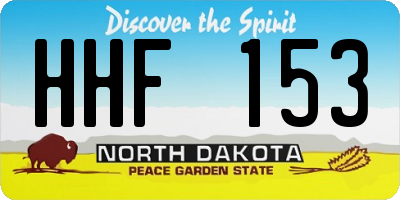 ND license plate HHF153