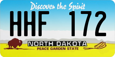 ND license plate HHF172