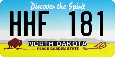 ND license plate HHF181