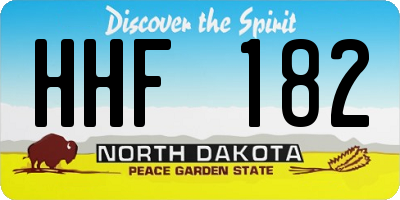ND license plate HHF182